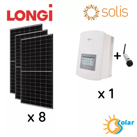 Kit Fotovoltaico 3.3kW  SOLIS - LONGI predisposto per Accumulo