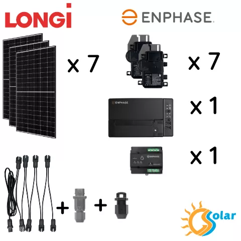 KIt Fotovoltaico Monofase 3kW -Enphase -LONGI