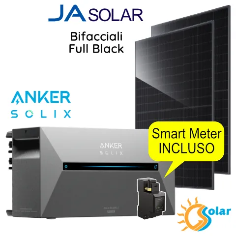 Kit ANKER Solix E1600 plus + 2 Pannelli Bifacciali Full Black