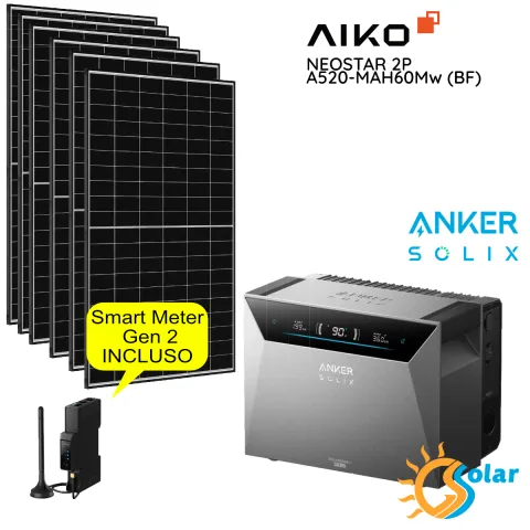 Kit ANKER Solix Solarbank 4 E5000 PRO + 6 pannelli