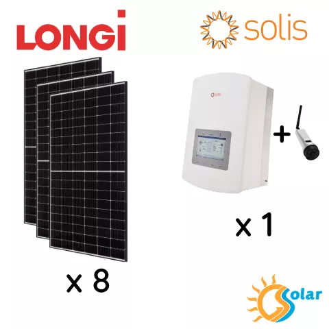 Kit Fotovoltaico 3.3kW SOLIS - LONGI predisposto per Accumulo