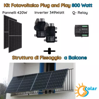 Kit fotovoltaico 800W plug and play  +balcone