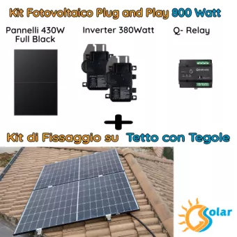 Kit fotovoltaico 800W plug and play + tetto con Tegole