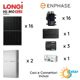 Kit Fotovoltaico 6kW con Accumulo 10kWh Enphase - LONGI