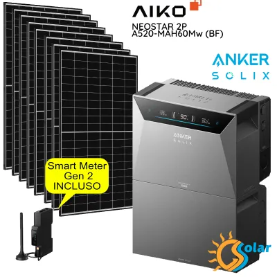 Kit ANKER Solix Solarbank 4 E5000 PRO + 8 pannelli +BP5000